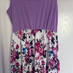 Purple and floral dress